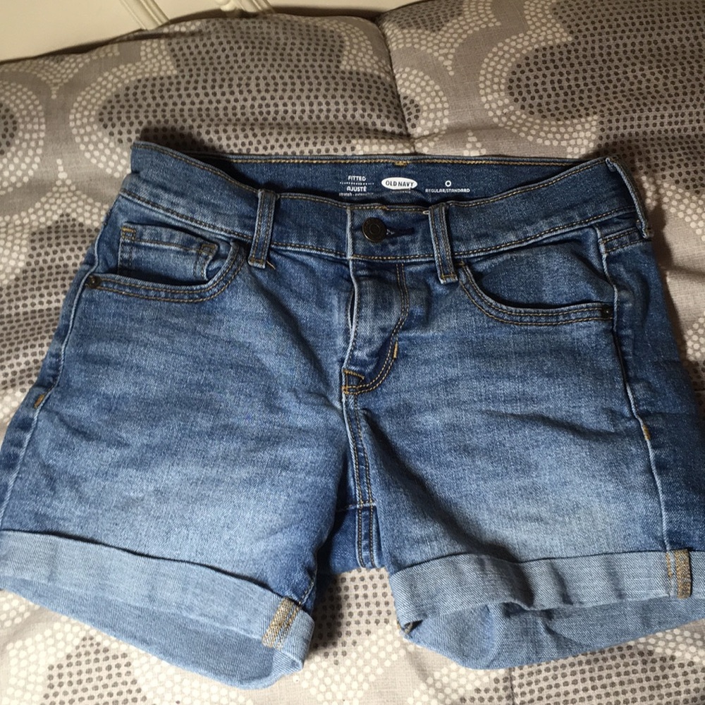 Old navy blue distressed jean shorts